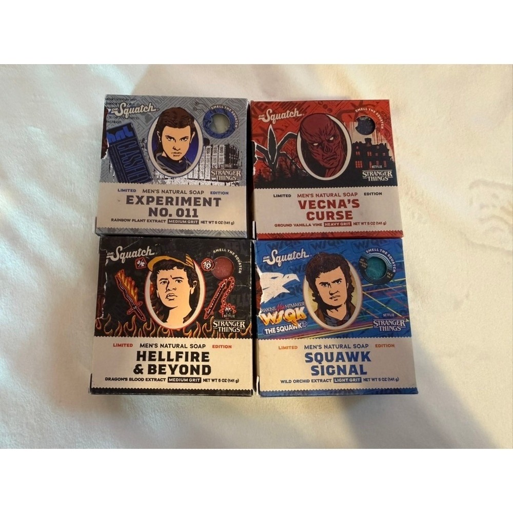 Dr. Squatch Stranger Things Limited Edition Soap 4-Pack Collection 5oz Bars